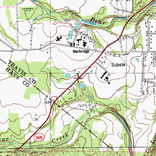Topographic Map of Manchaca Optimist Youth Sports Complex, TX