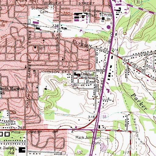 Topographic Map of Maverick Baseball Field, TX