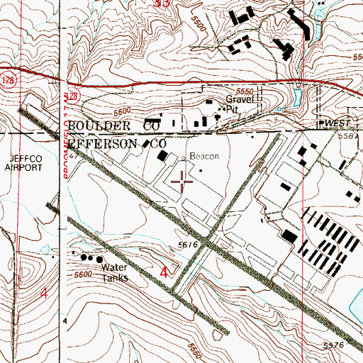 Topographic Map of Rocky Mountain Metropolitan Airport, CO
