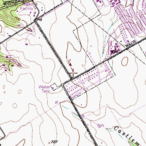 Topographic Map of Midway Little League Fields, TX