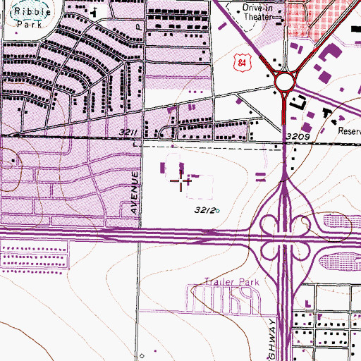 Topographic Map of Moegle Field, TX