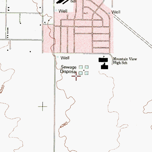 Topographic Map of Mountain View High School Baseball Field, TX