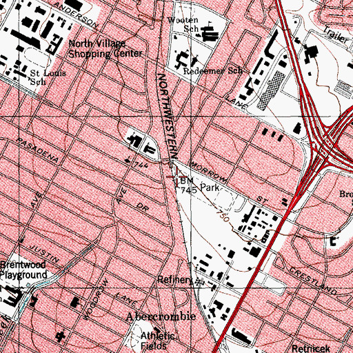 Topographic Map of North Austin Optimist Baseball Field, TX
