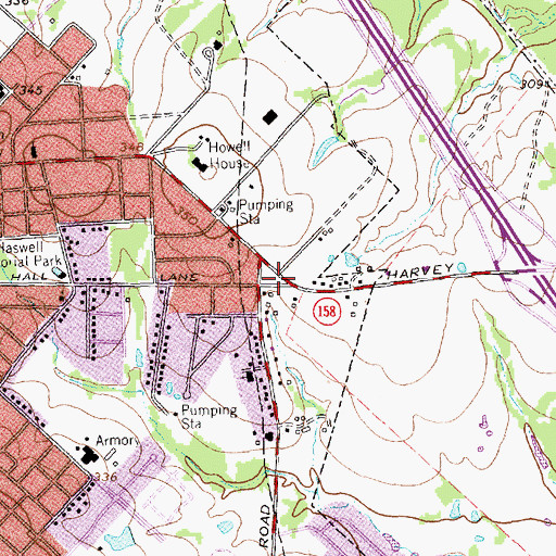 Topographic Map of Baker Field, TX
