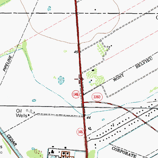 Topographic Map of Barbers Hill High School Baseball Field, TX