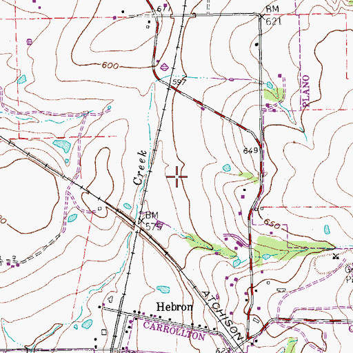 Topographic Map of Hebron High School Baseball Field, TX