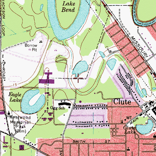 Topographic Map of Brazoswood High School Baseball Field, TX