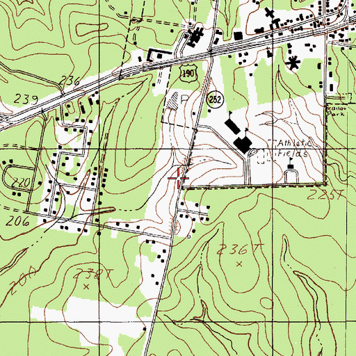 Topographic Map of Bulldog Field, TX