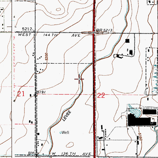 Topographic Map of Bull Canal, CO