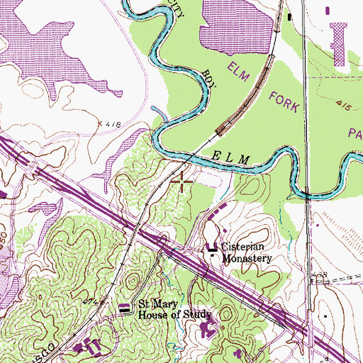 Topographic Map of Cistercian Preparatory School Baseball Field, TX