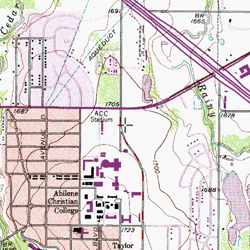 Topographic Map of Crutcher Scott Field, TX