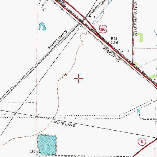 Topographic Map of Cypress Falls High School Baseball Field, TX