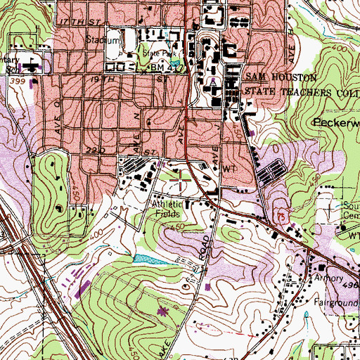 Topographic Map of D C Holleman Field, TX