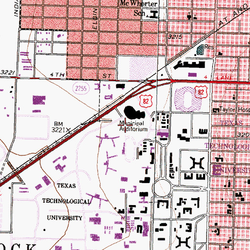 Topographic Map of Dan Law Baseball Field, TX