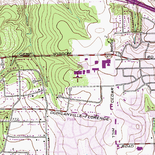 Topographic Map of Duncanville Independent School District High School Baseball Field, TX