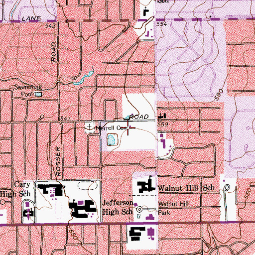 Topographic Map of Episcopal School of Dallas Baseball Field, TX