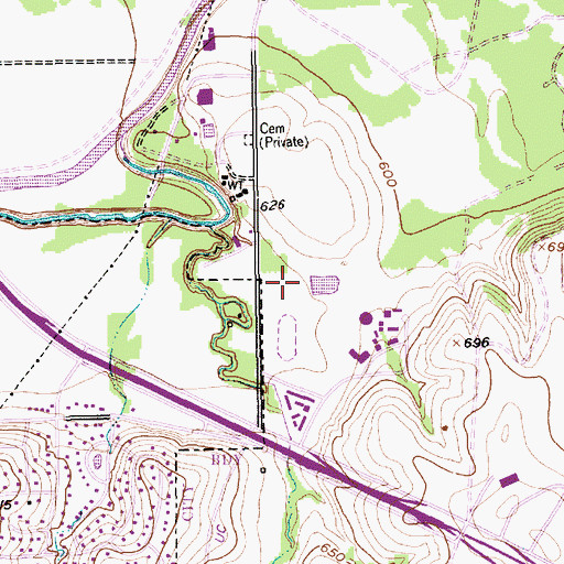 Topographic Map of Fort Worth Country Day School Baseball Field, TX