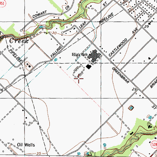 Topographic Map of Friendswood High School Baseball Field, TX