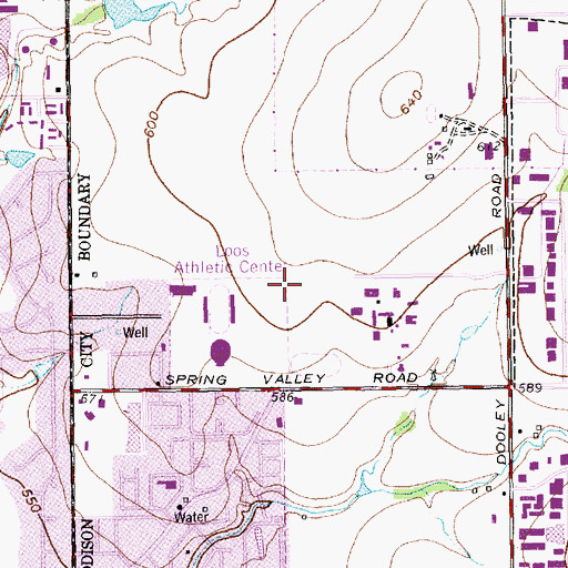 Topographic Map of Greenhill School Baseball Field, TX