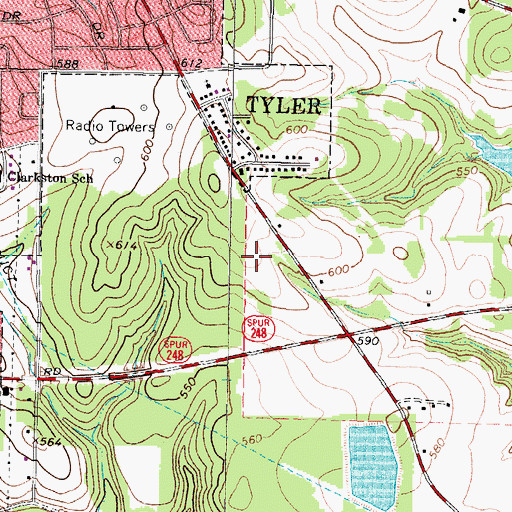 Topographic Map of Patriot Center, TX