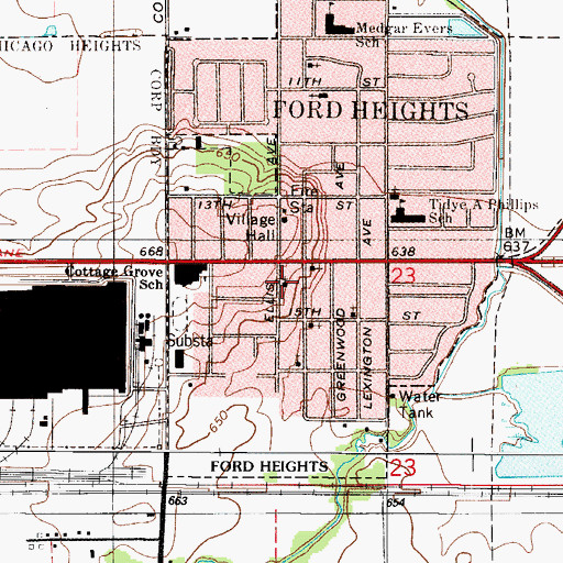 Topographic Map of Christ Temple Church of Holiness, IL