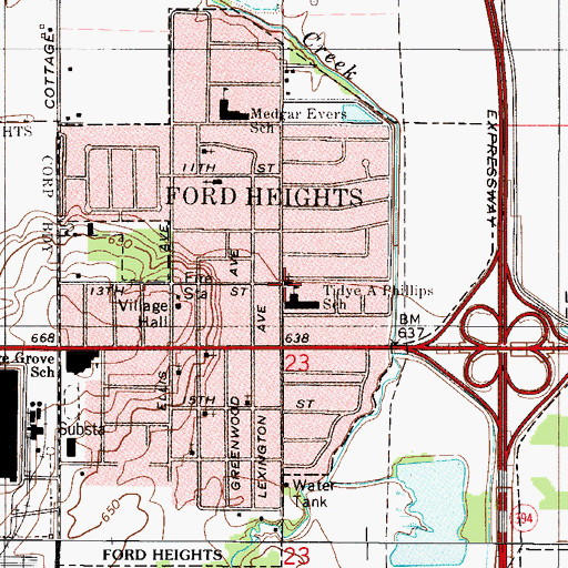 Topographic Map of First Union Missionary Baptist Church, IL