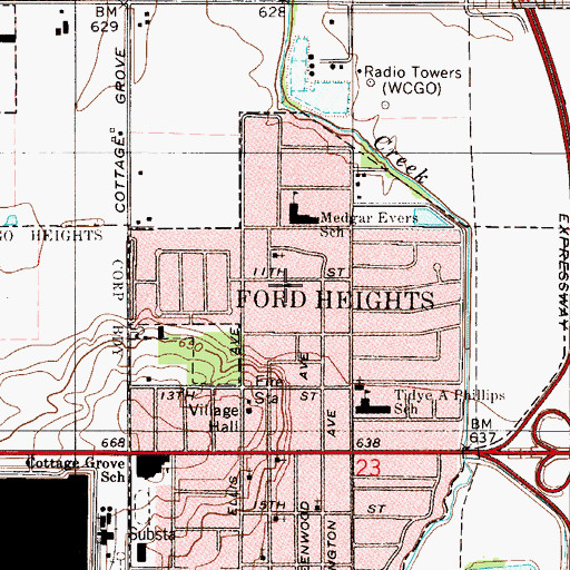 Topographic Map of God Can Ministries United Church, IL