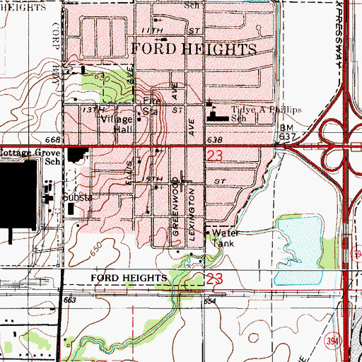 Topographic Map of Progressive Baptist Church, IL