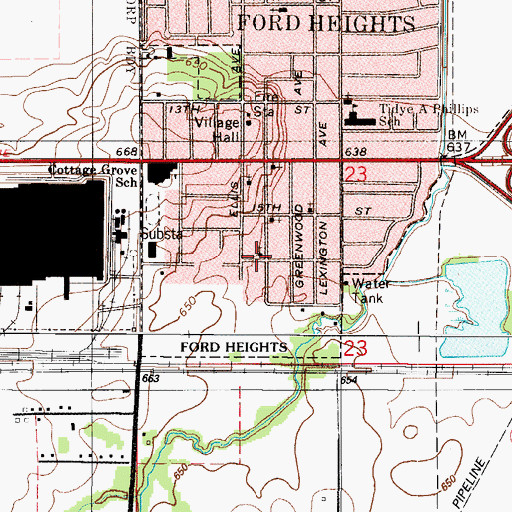 Topographic Map of Word of Faith Deliverance Church, IL