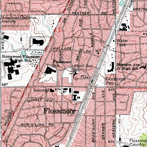 Topographic Map of Church of Saint John, IL
