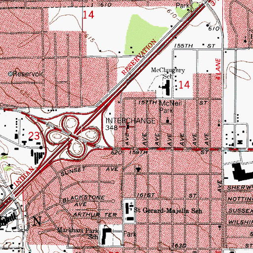 Topographic Map of All Nation Church of God, IL