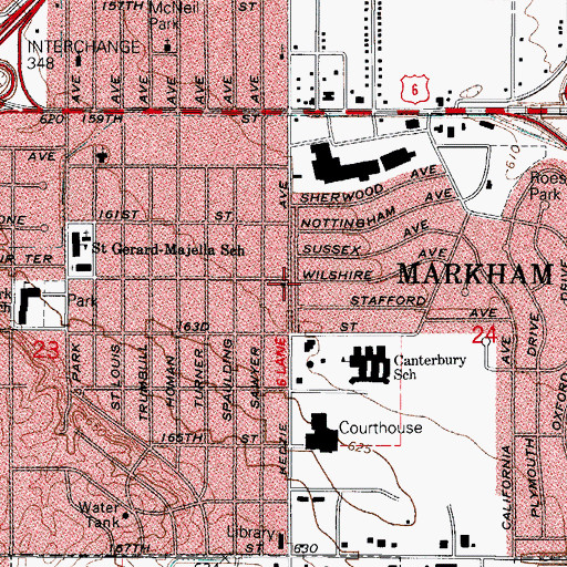 Topographic Map of Community Mennonite Church, IL