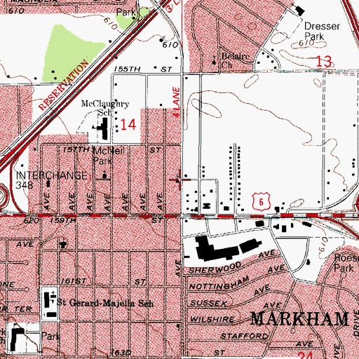 Topographic Map of Victory Temple Church of God, IL