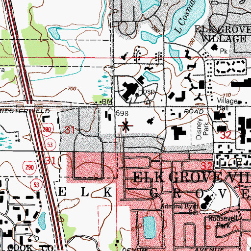 Topographic Map of Niehoff Pavilion, IL