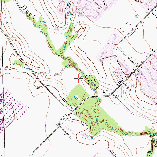 Topographic Map of Gatewood Park, TX