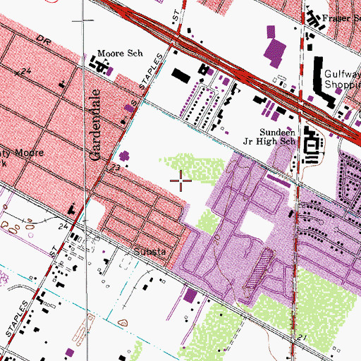 Topographic Map of Glen Arbor Park, TX