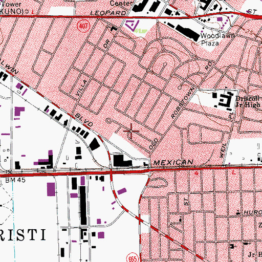 Topographic Map of Glen Royal Park, TX
