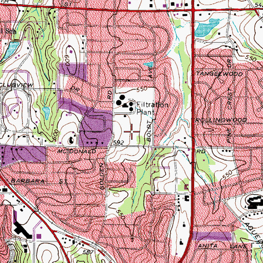 Topographic Map of Golden Park, TX