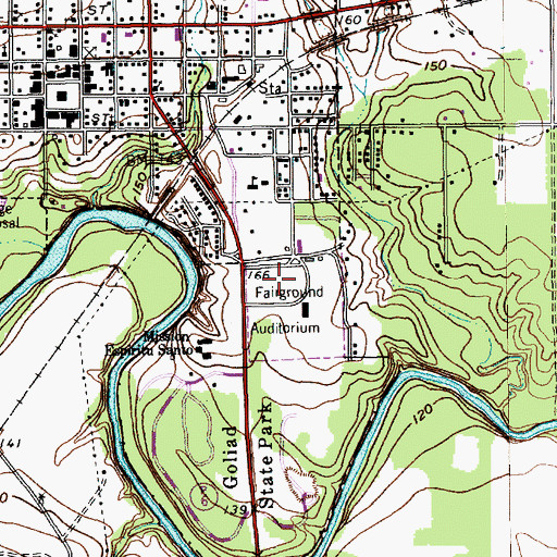 Topographic Map of Goliad County Fairgound, TX
