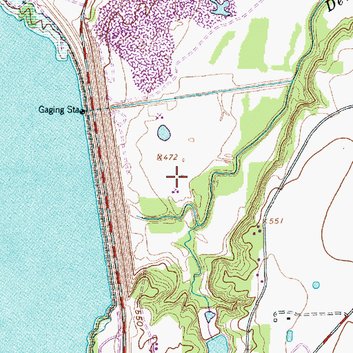 Topographic Map of Grapevine Recreational Area, TX