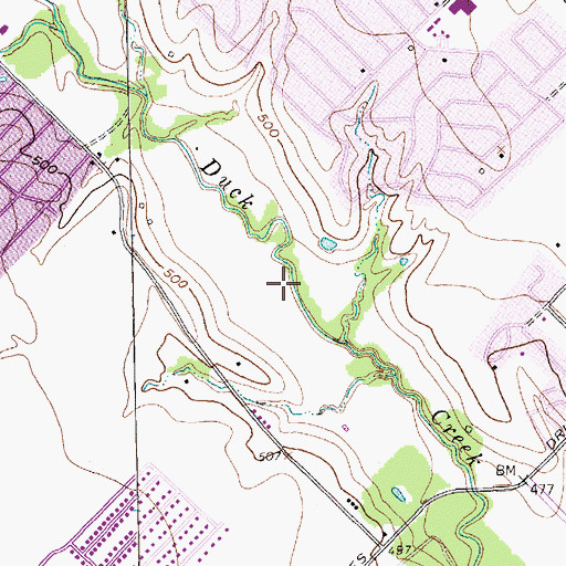 Topographic Map of Green Brook Park, TX