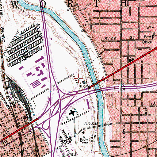Topographic Map of Greenway Park, TX