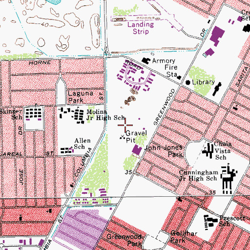 Topographic Map of Greenwood Park, TX
