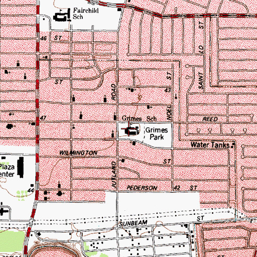 Topographic Map of Grimes Park, TX