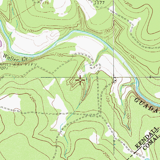 Topographic Map of Guadalupe River State Park, TX