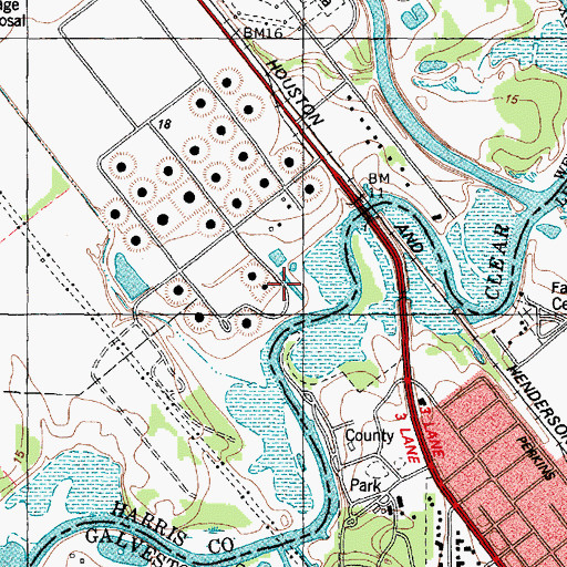 Topographic Map of Galveston County Park, TX