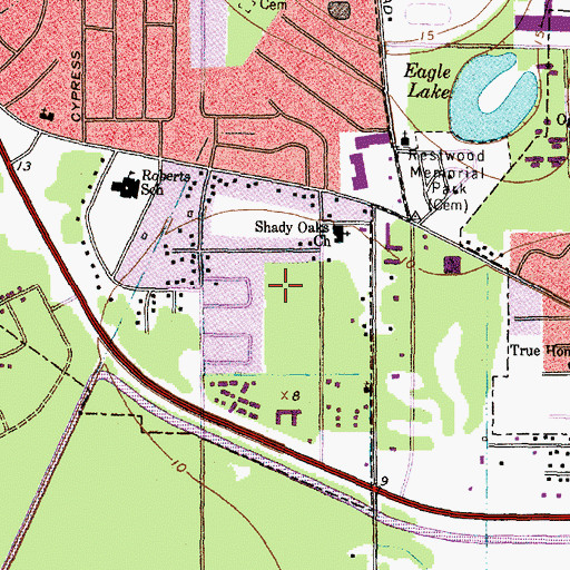 Topographic Map of Garland Park, TX