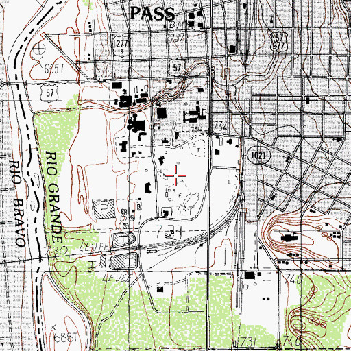 Topographic Map of Fort Duncan Park, TX