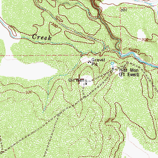 Topographic Map of Fort Ewell Site, TX