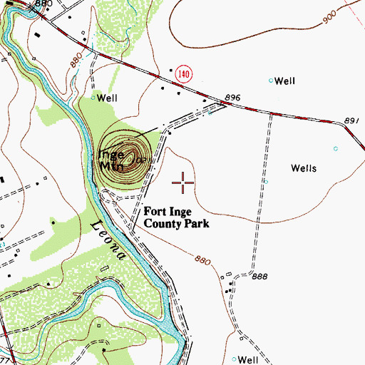 Topographic Map of Fort Inge Historical Site County Park, TX